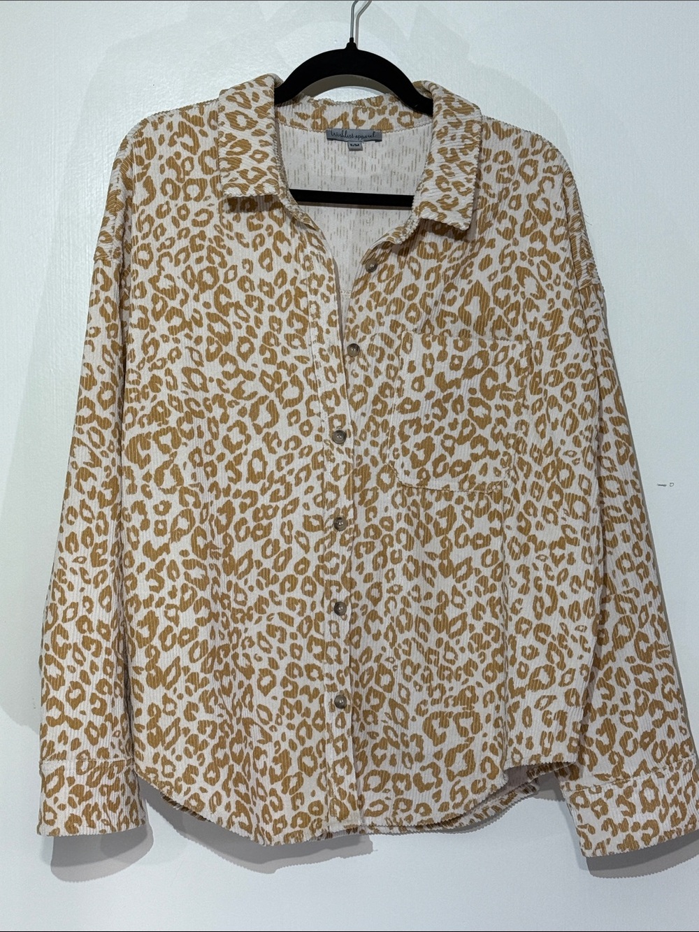 Wishlist Animal-Print corduroy Jeans Style Jacket 
in Cream and Gold